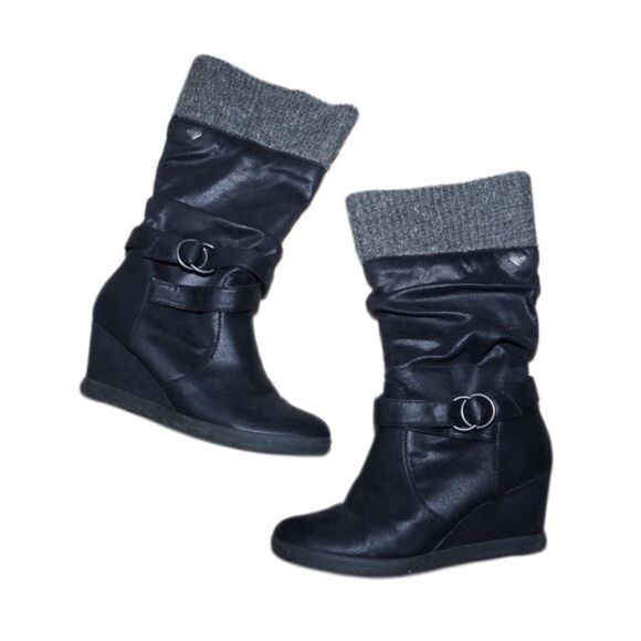 Roxy Black Presley II Wedge Heeled Boots - Picture 3 of 5